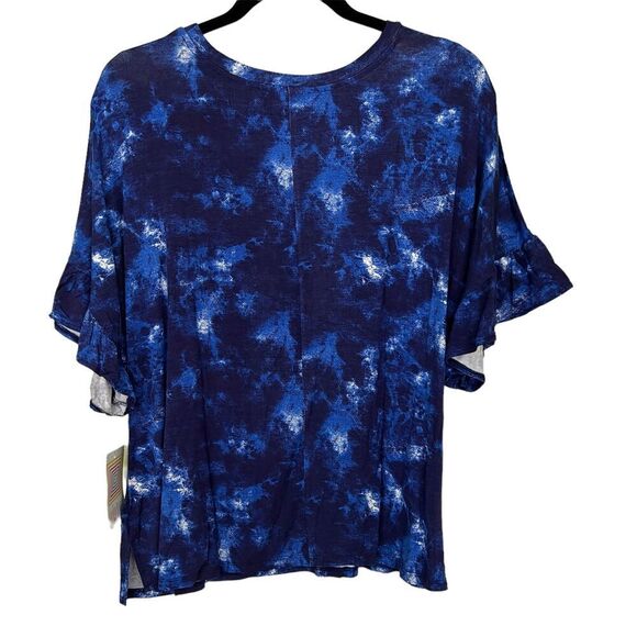 Lularoe Dahl Top Blue Tie Dye Print - Size Large - Picture 2 of 7